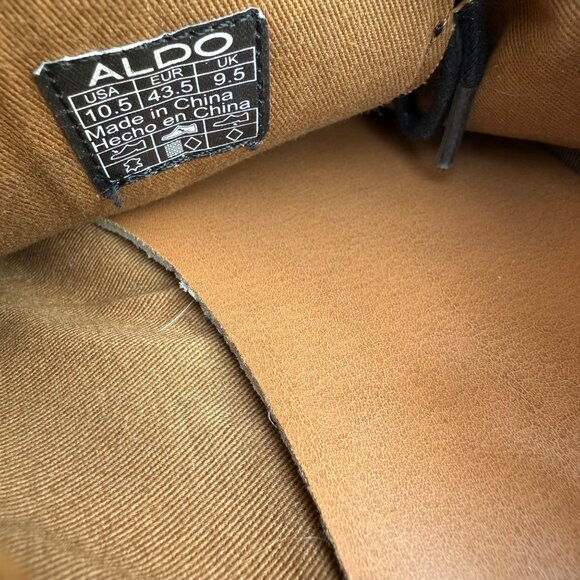 Aldo Mens Black Leather Oxford Shoes Size 10.5 - Picture 6 of 9